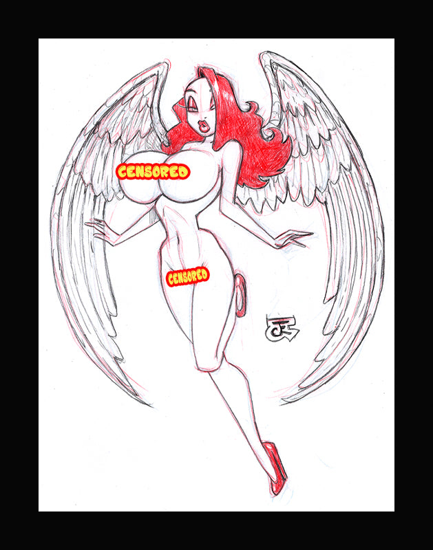 Jessica - The Angel (Original one of a kind) Drawing By Jeff Egli