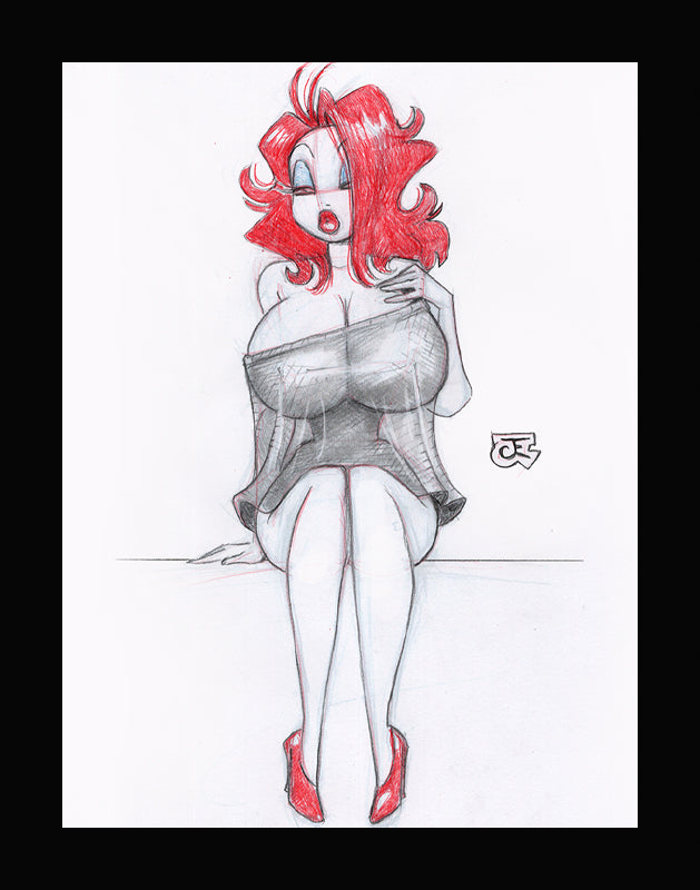 Bad Hair Day Jessica (Original one of a kind) Drawing By Jeff Egli