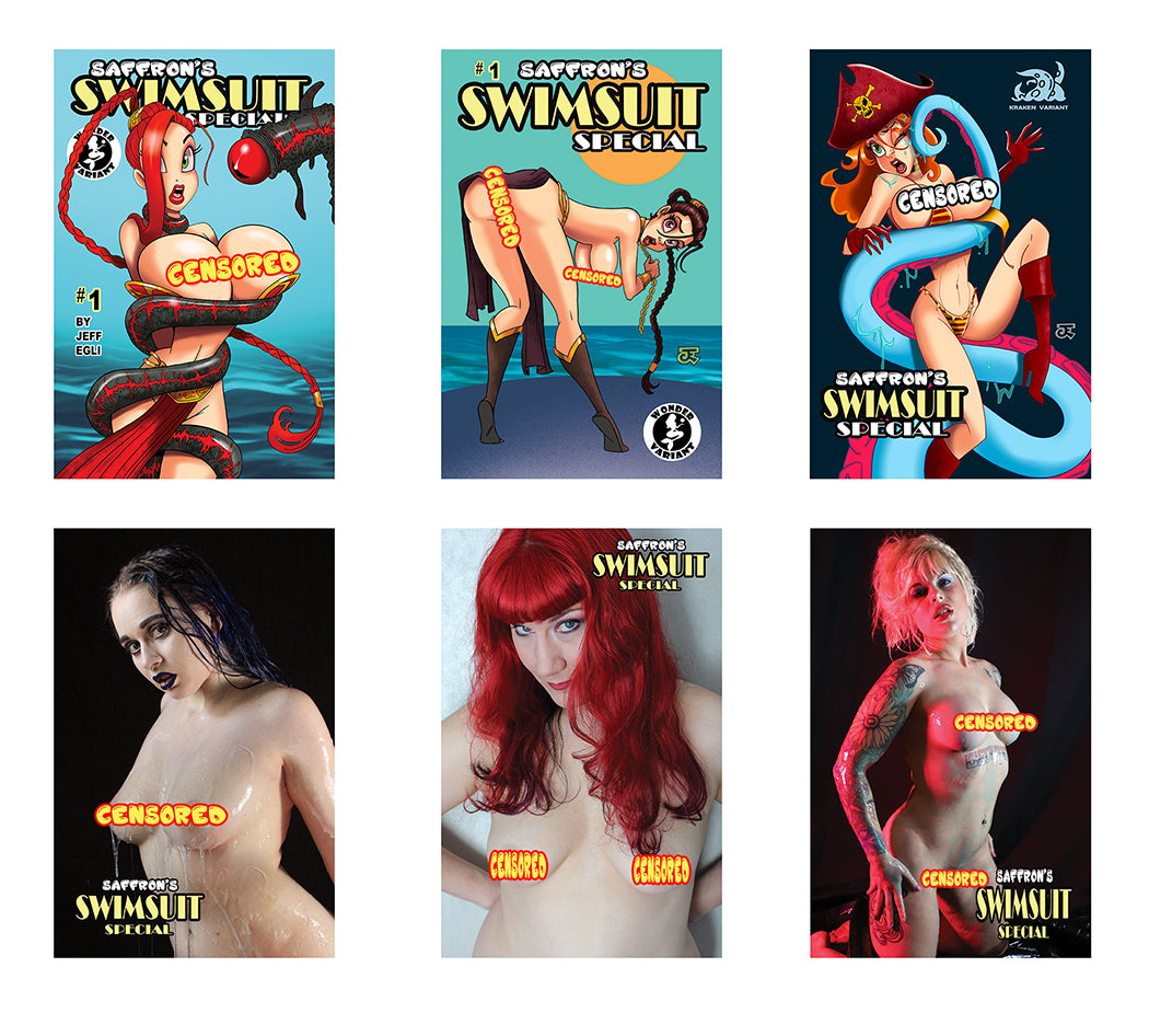 Con-25 Variant Cover Set By Jeff Egli - Saffron's Swimsuit Special #1