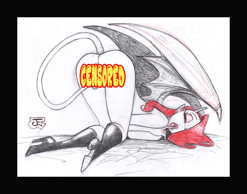 Demon Jessica Rabbit (Original one of a kind) Drawing By Jeff Egli