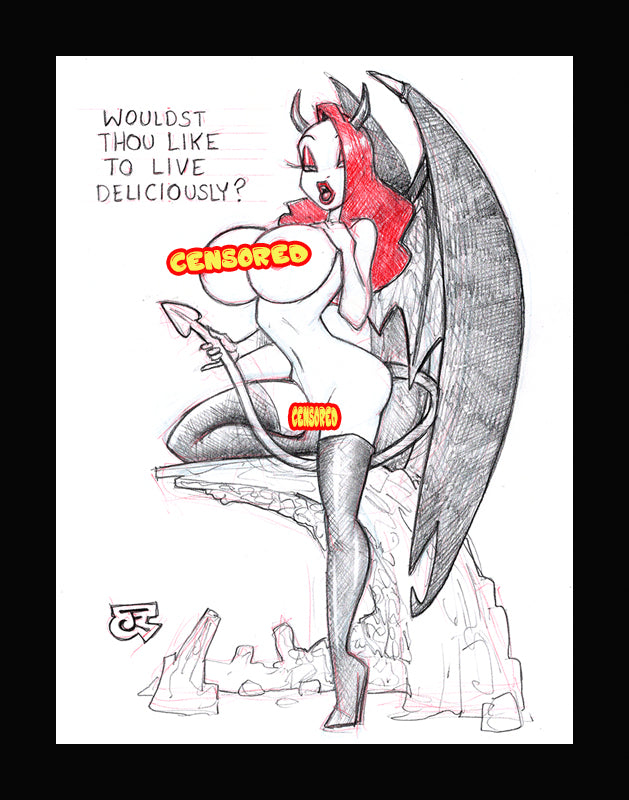 Live Deliciously -Jessica Rabbit (Original one of a kind) Drawing By Jeff Egli