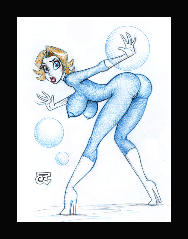Invisible Women (Original one of a kind) Drawing By Jeff Egli