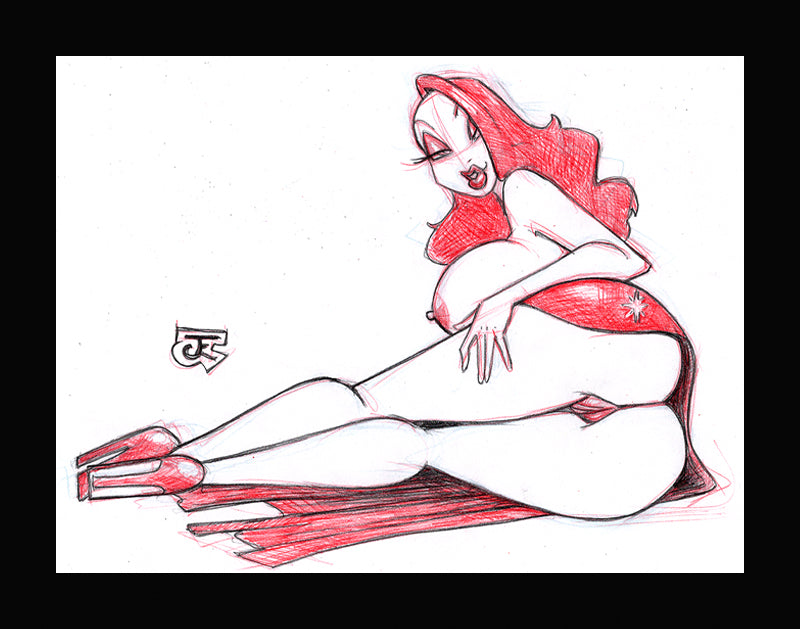 Just Jessica #1 (Original one of a kind) Drawing By Jeff Egli