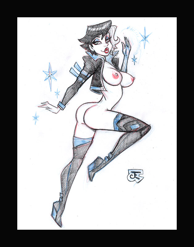 Luna Snow (Original one of a kind) Drawing By Jeff Egli