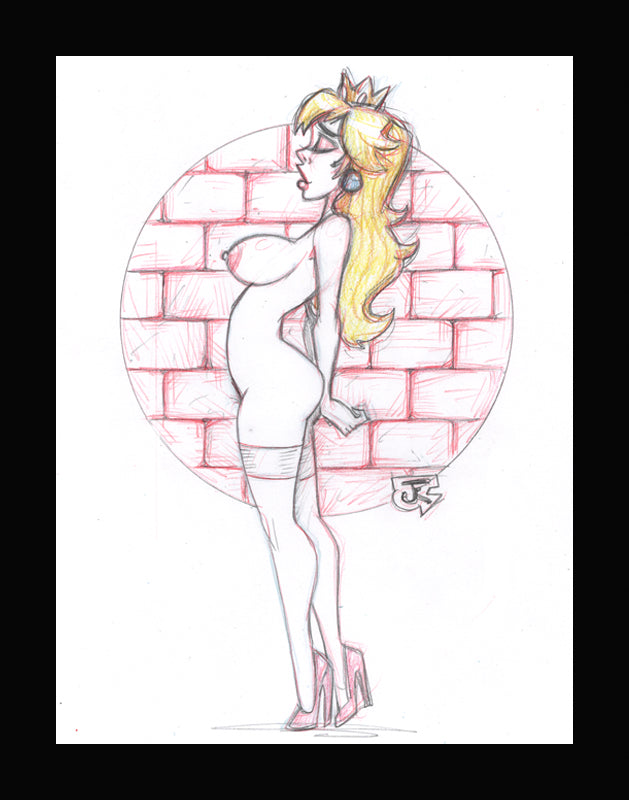 Peaches, Peaches! (Original one of a kind) Drawing By Jeff Egli