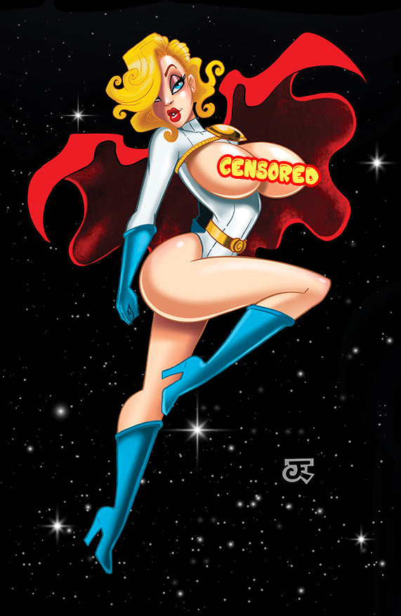 Power Gal Pinup Print Large 17x11 By Jeff Egli