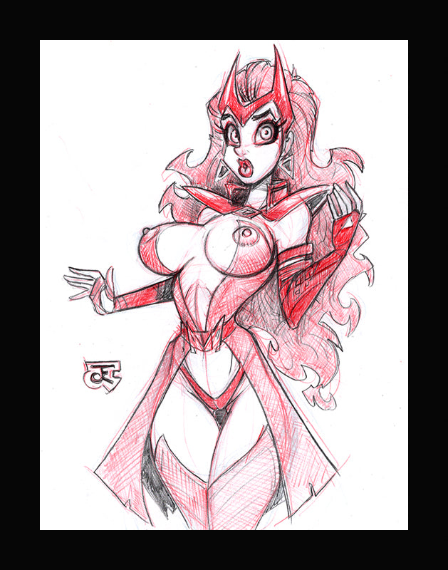 The Scarlett Witch (Original one of a kind) Drawing By Jeff Egli