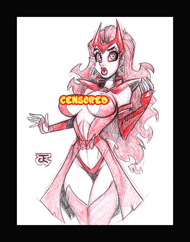 The Scarlett Witch (Original one of a kind) Drawing By Jeff Egli