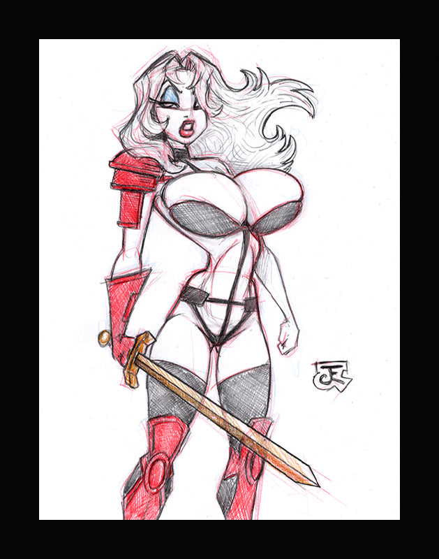 Jessica as Taarna #1 (Original one of a kind) Drawing By Jeff Egli