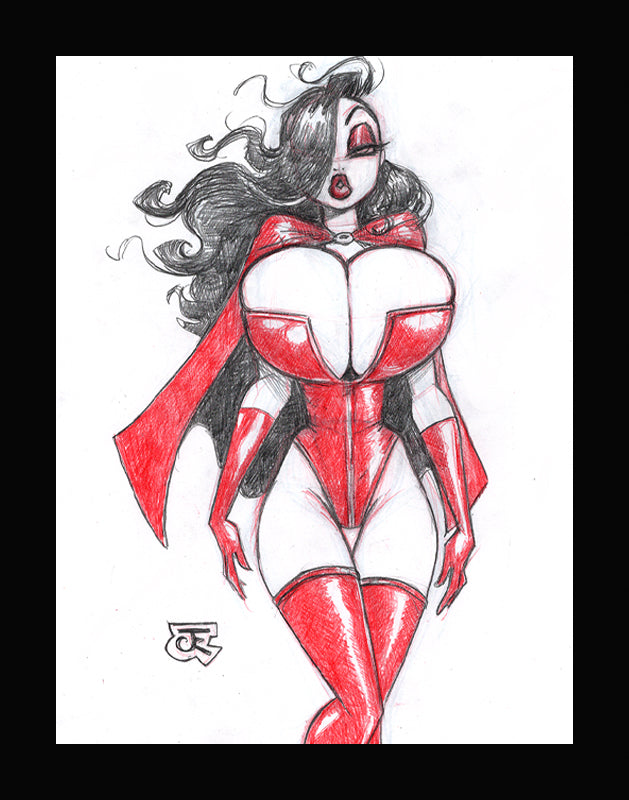 Vampire Jessica! (Original one of a kind) Drawing By Jeff Egli