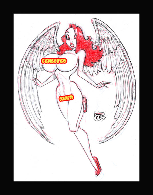 Jessica - The Angel  (Original one of a kind) Drawing By Jeff Egli