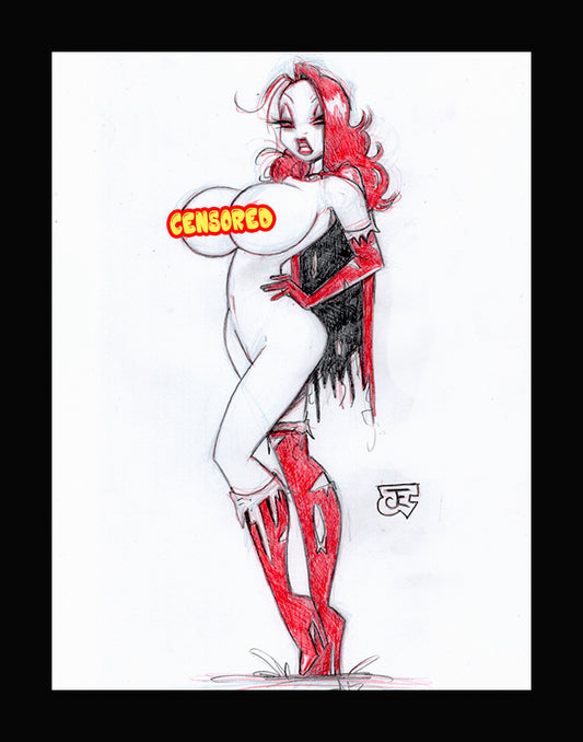 Post Apocalyptic Jessica #1 (Original one of a kind) Drawing By Jeff Egli