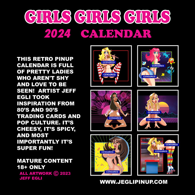 Girls Girls Girls 2024 Calendar (50% OFF)By Jeff Egli