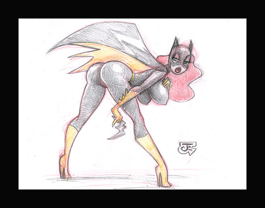 Bat-Jessica Sketch (Original one of a kind) Drawing By Jeff Egli