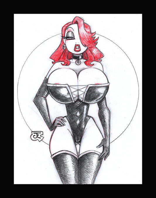 Jessica Red Queen! (Original one of a kind) Drawing By Jeff Egli
