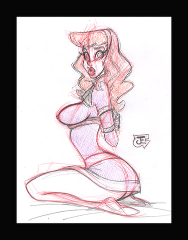 Daphne Tied Sketch (Original one of a kind) Drawing By Jeff Egli