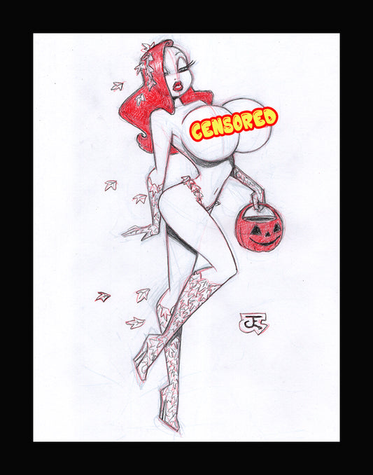 Poison Ivy Jessica (Original one of a kind) Drawing By Jeff Egli