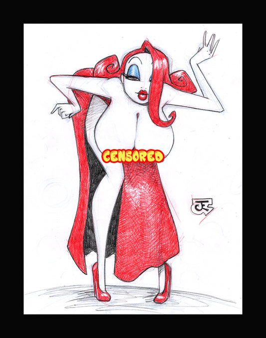 That Dress Jessica (Original one of a kind) Drawing By Jeff Egli