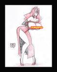 Tied-Up Toon Jessica (Original one of a kind) Drawing By Jeff Egli