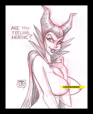 Maleficent Sketch (Original one of a kind) Drawing By Jeff Egli