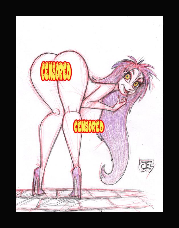 Mad Madam Mim (Original one of a kind) Drawing By Jeff Egli