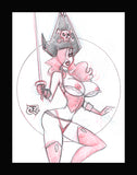 Pirate Jessica w/Sword Sketch (Original one of a kind) Drawing By Jeff Egli
