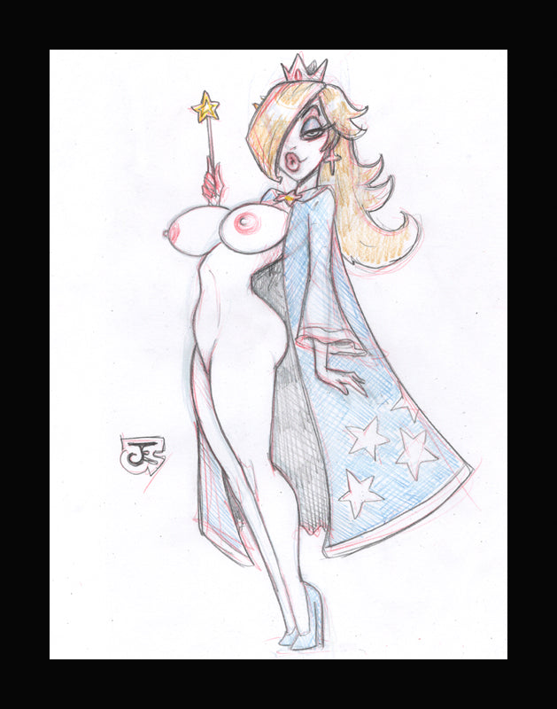 Cosmic Rosalina (Original one of a kind) Drawing By Jeff Egli