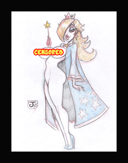 Cosmic Rosalina (Original one of a kind) Drawing By Jeff Egli