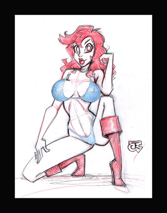 Saffron SDCC Cover Art (Original one of a kind) Drawing By Jeff Egli