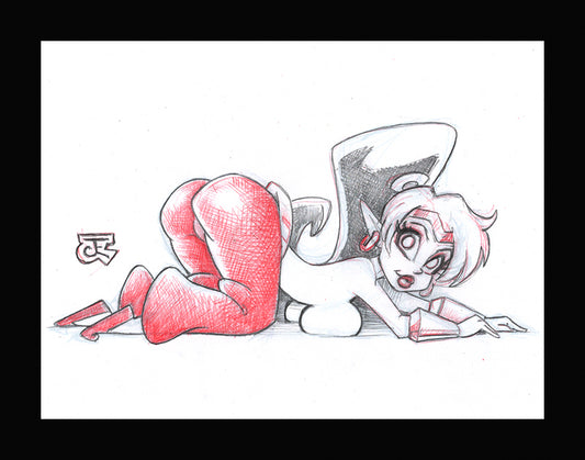 Shantae Booty Sketch (Original one of a kind) Drawing By Jeff Egli