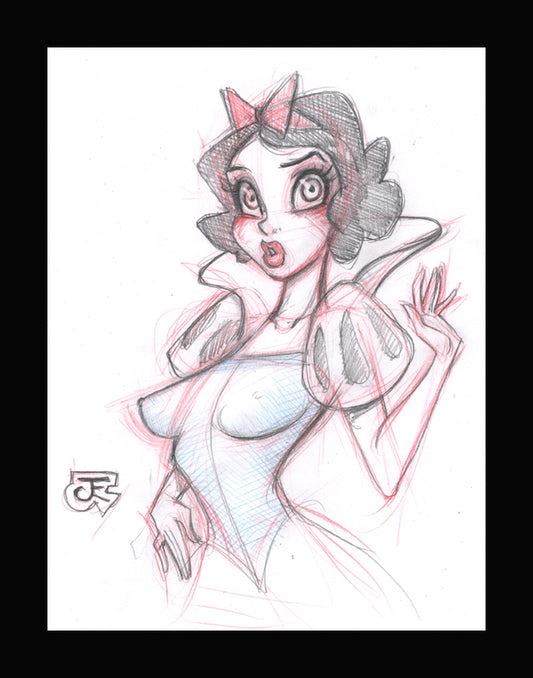 Snow White Sketch (Original one of a kind) Drawing By Jeff Egli