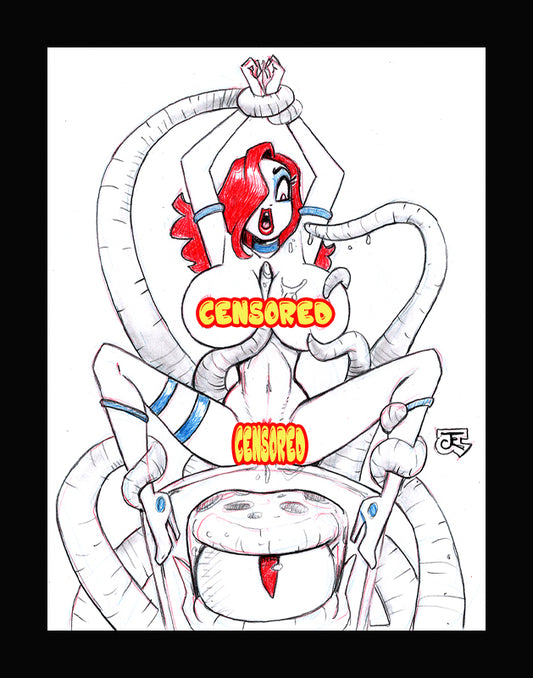 Space Jessie Spicy Space Mash-Up! (Original one of a kind) Drawing By Jeff Egli