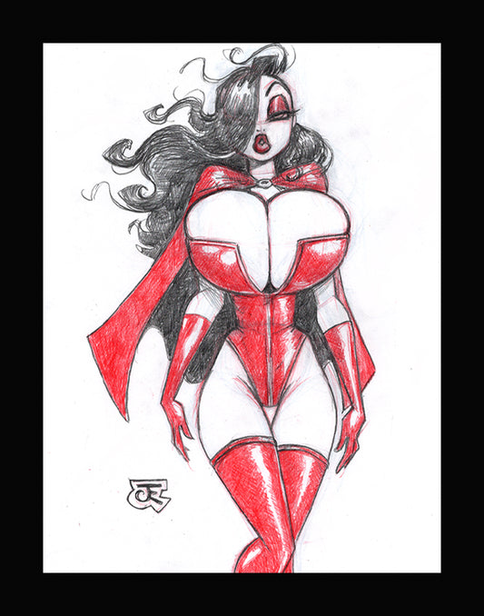 Vampire Jessica!  (Original one of a kind) Drawing By Jeff Egli