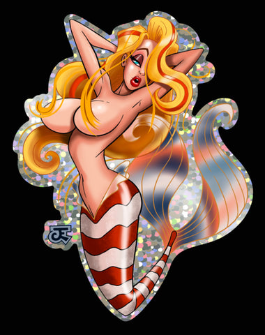 Goldie the Mermaid Glitter Sticker