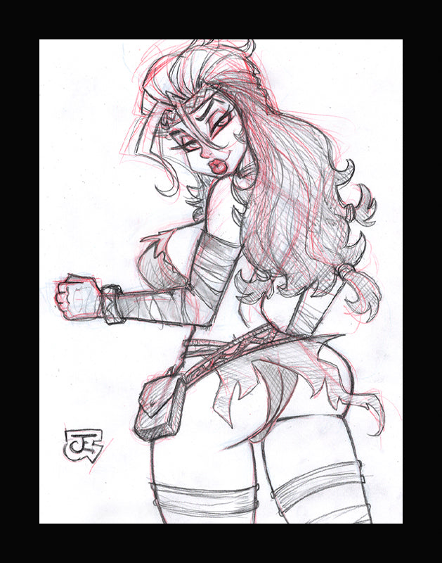 Rogue Booty - Savage Land (Original one of a kind) Drawing By Jeff Egli