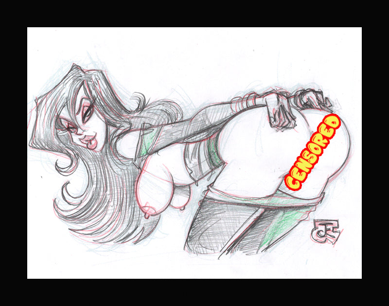 Lady Shego (Original one of a kind) Drawing By Jeff Egli