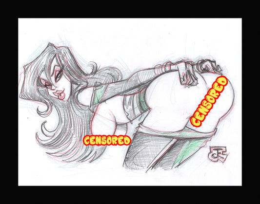 Lady Shego (Original one of a kind) Drawing By Jeff Egli