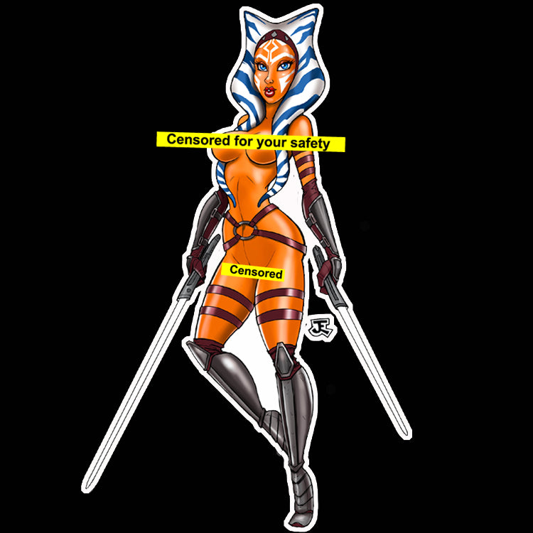 Orange Warrior Vinyl Sticker and (Nude Variant)