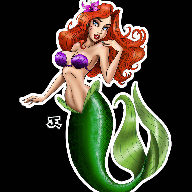 The Mermaid Vinyl Sticker and Topless Variant