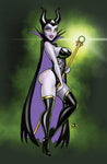 Horned Sorceress Pinup Print Large 11x17 size