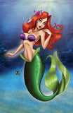 The Mermaid Pinup Print Large 11x17 size and (Topless Variant)