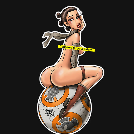 Droid Ride Nude Pinup Vinyl Sticker