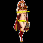Red Hot Riding Hood Vinyl Sticker and (Nude Variant)