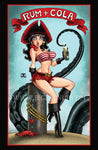 Pirate Princess Saffron Pinup Print Large 17x11 size and (Nude Variant)