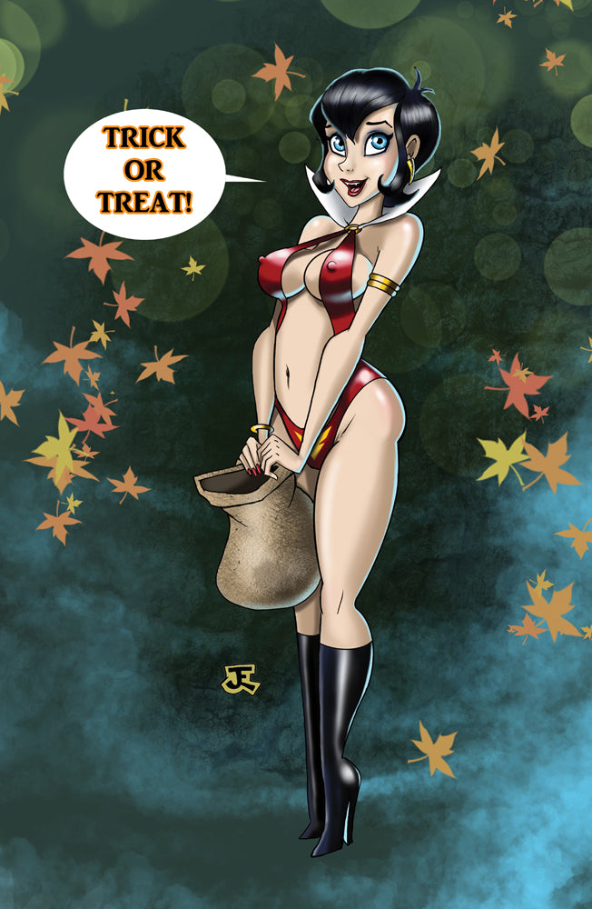 Trick-or-Treat Pinup Print Large 11x17 size